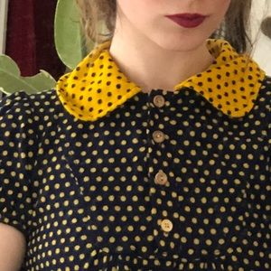 Vintage Peter Pan Collar Polka Dot Dress